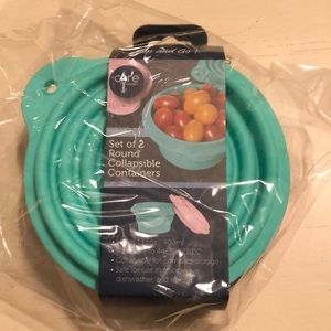 Set of 2 round collapsible containers